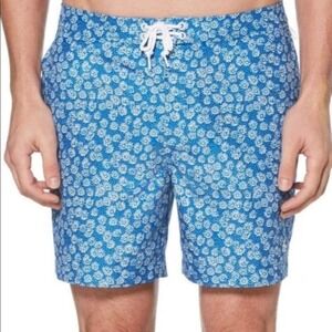 NWT Penguin Men’s Daisy Print Lined Swim Trunks SZ 36